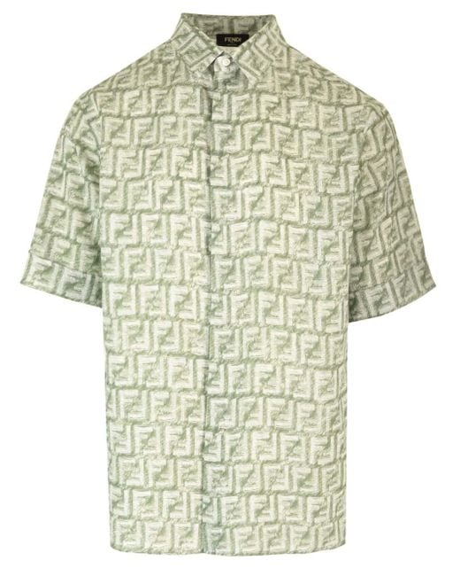 Fendi Green Linen Shirt for men