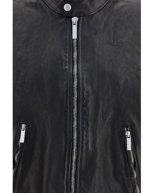 Gucci Black Bomber Jacket Buffalo Leather for men