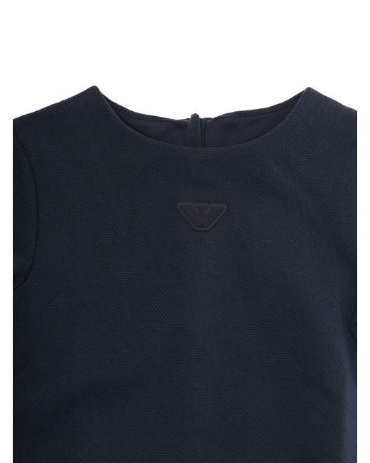 Emporio Armani Blue Dress, Crew Neck, Polyester