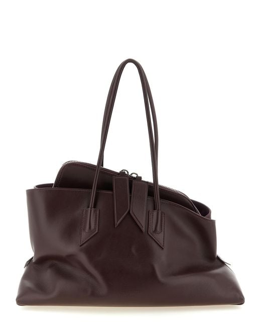 The Attico Brown Bovine Leather Shoulder Bag