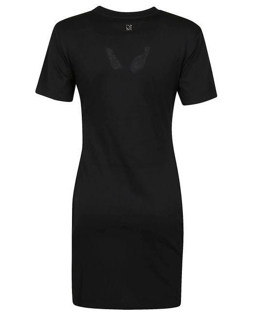GIUSEPPE DI MORABITO Black Cut-Out Detail Crystal Embellished T-Shirt Dress