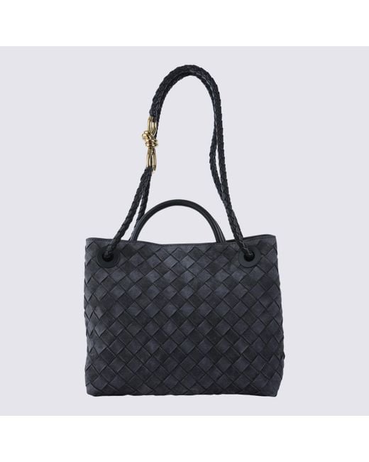 Bottega Veneta Black Leather Lets Go Little One Top Handle Bag