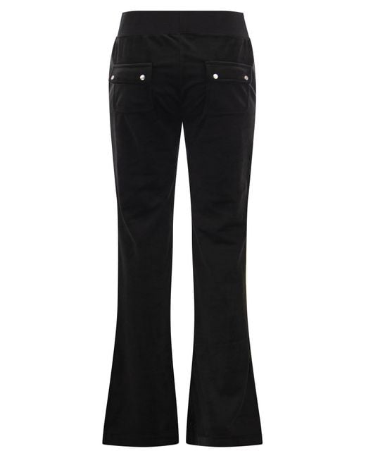 Juicy Couture Black Cotton Velvet Trousers