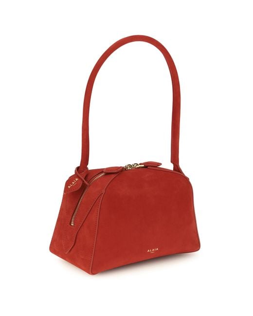 Alaïa Red Shoulder Bag Le Bouledogue Calf Leather