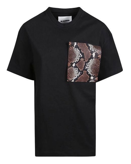 Jil Sander Black Snake Patch T-Shirt