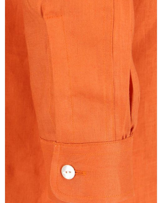 Needles Orange 'work Shirt' Linen Shirt for men