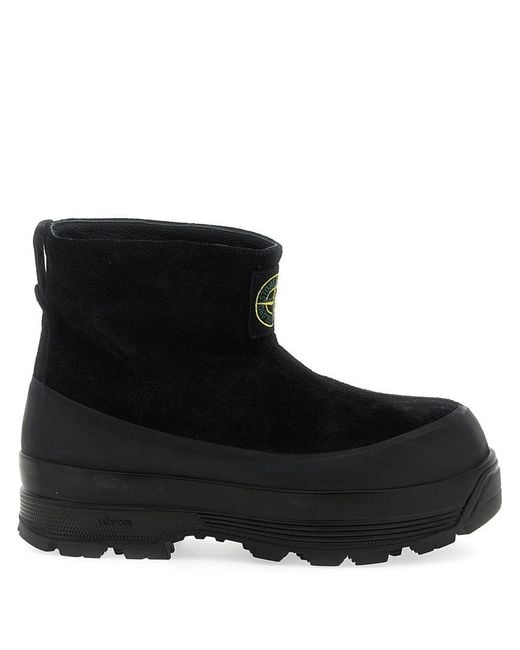 Stone Island Black Boots Calfskin for men