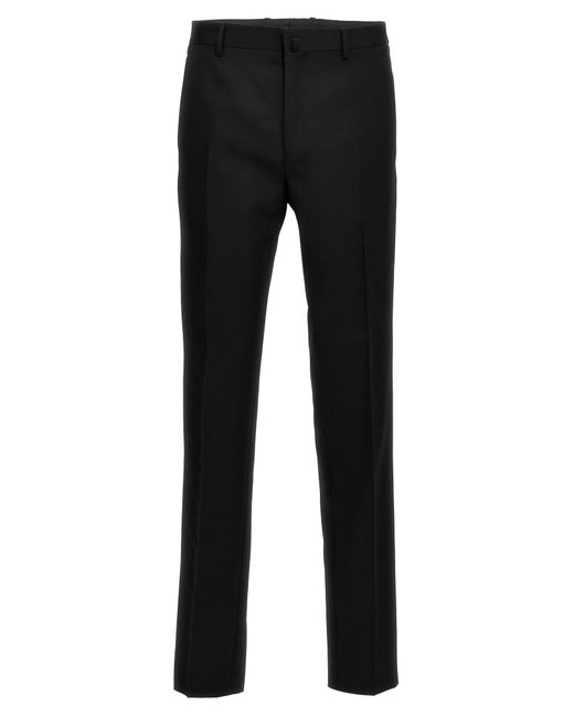 Lanvin Black Tailored Wool Tuxedo Pants for men