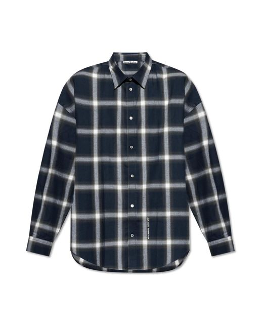 Acne Blue Plaid Shirt for men