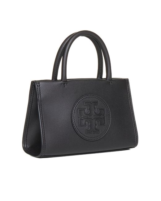 Tory Burch Black Ella Mini Faux-leather Tote Bag