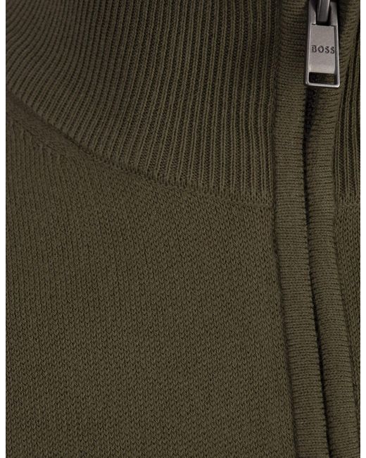 Boss Green Military Knitted Cardigan With Zip for men
