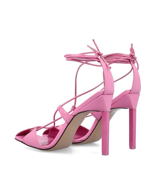 The Attico Pink Adele Lace-up Sandal 105