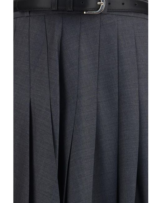 Self-Portrait Blue Pleated Maxi Skirt