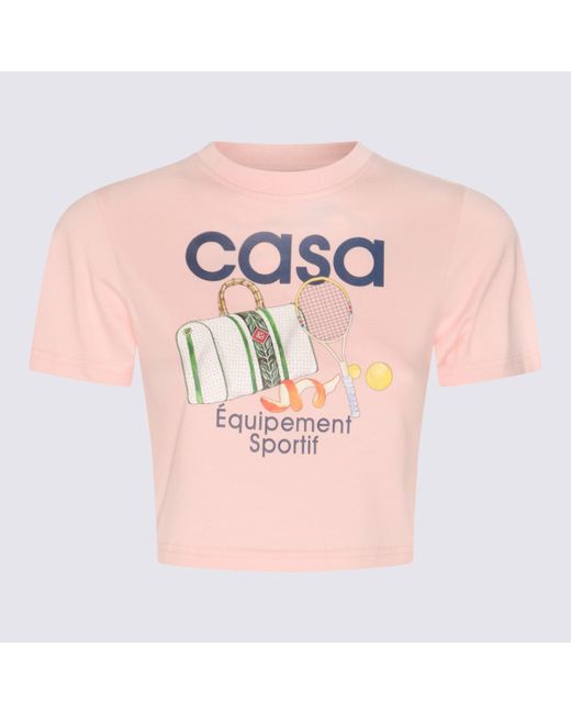 Casablancabrand Pink Cotton T-shirt