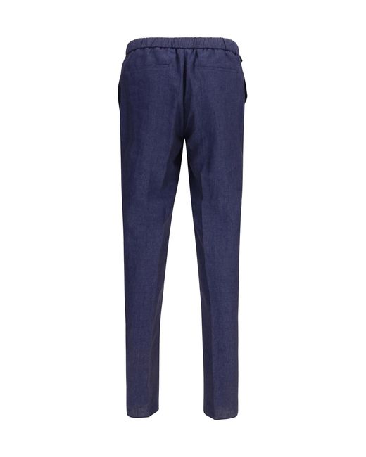Gi Capri Blue Linen Drawstring Pants for men