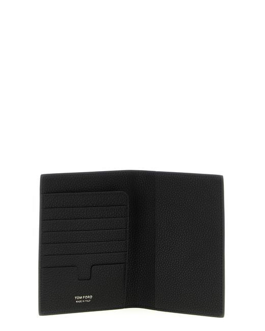 Tom Ford Black Hammered Passport Holder for men