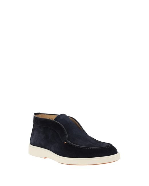 Santoni White Desert Suede Ankle Boots Sneaker for men