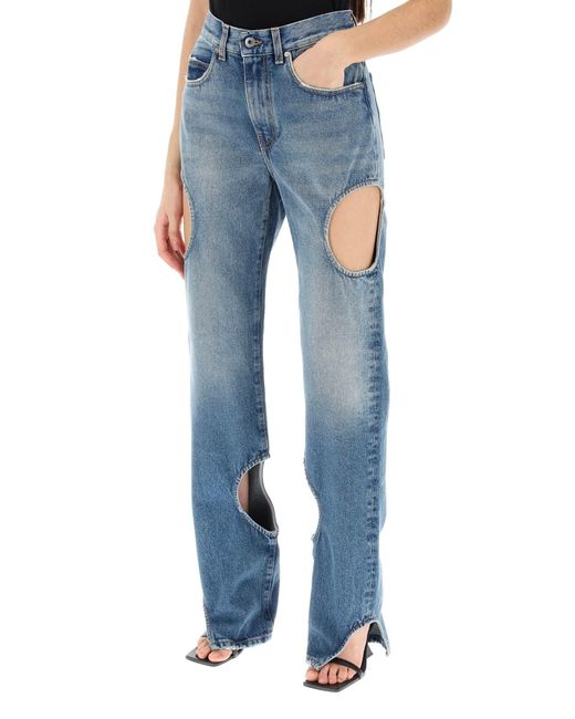 Off-White c/o Virgil Abloh Blue Meteor Cut-out Jeans