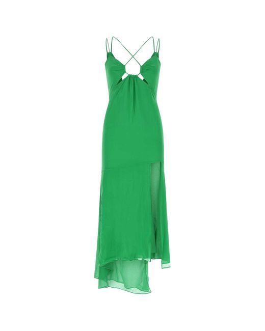 ANDAMANE Green Stretch Silk Dress