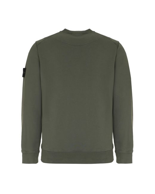 Stone Island Green Cotton Crew-Neck Sweatshirt for men