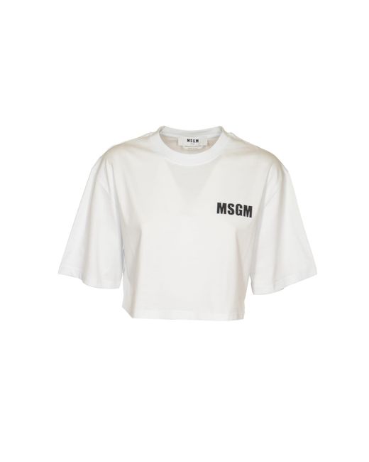 MSGM White T-Shirts And Polos