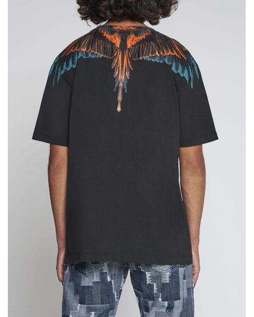 Marcelo Burlon Black Icon Wings Cotton T-Shirt for men