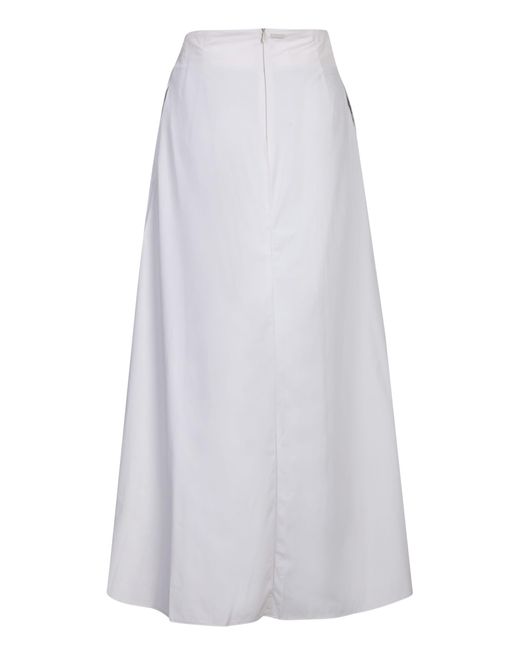 Herno Laminar White Midi Skirt