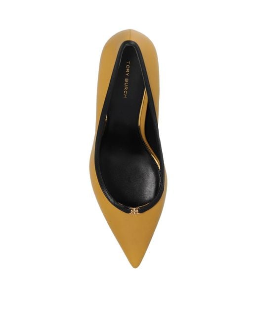 Tory Burch White Double T Logo Pumps