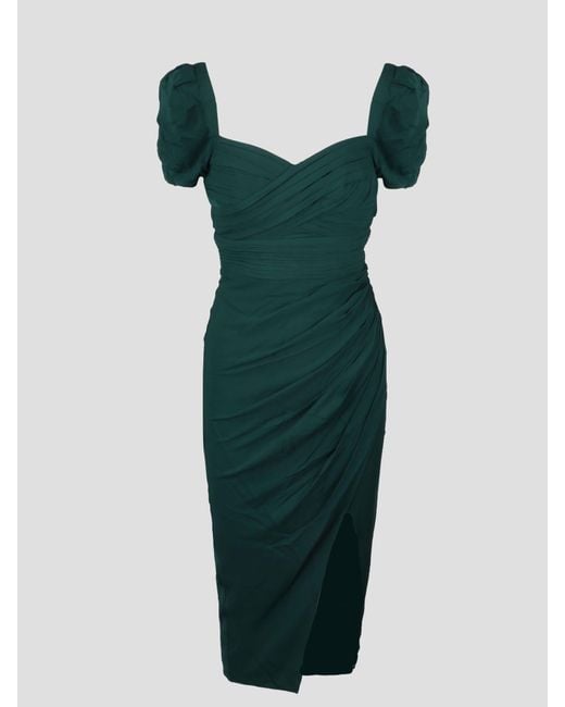 Self-Portrait Green Iris Midi Dress