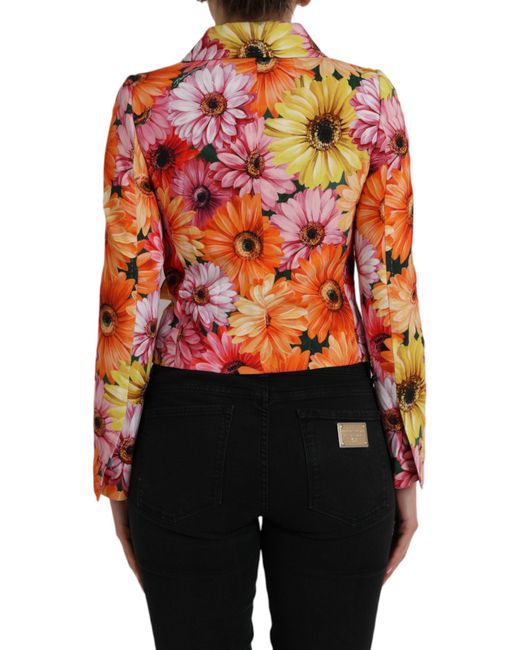 Dolce & Gabbana Purple Daisy Print Floral Fantasy Jacket Clothing