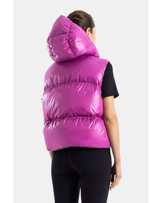 Moncler Pink Pario Hooded Puffer Vest Down Jackets