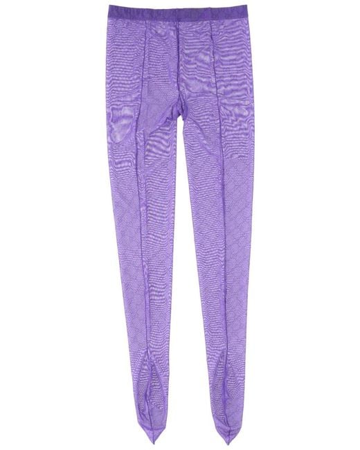 Gucci Purple Fabric Tights Gg Polyamide Socks