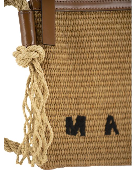 Marni Brown Marcel Summer Bag With Rope Shoulder Strap