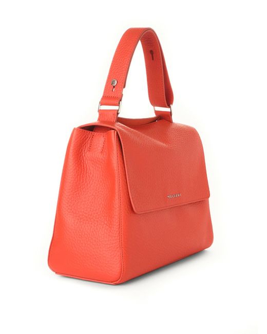 Orciani Red Sveva Soft Medium Leather Shoulder Bag