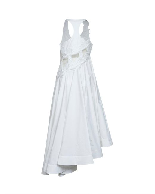 Zimmermann White Ivory Cotton Luna Applique Midi Dress