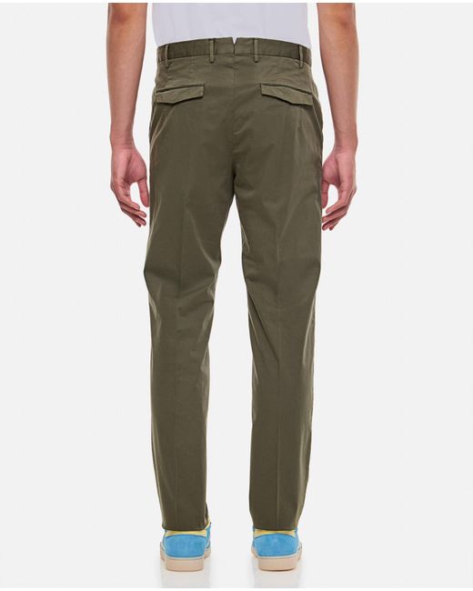 PT Torino Green Cotton Trousers for men
