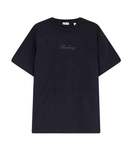 Burberry Blue Organic Cotton T-Shirt for men