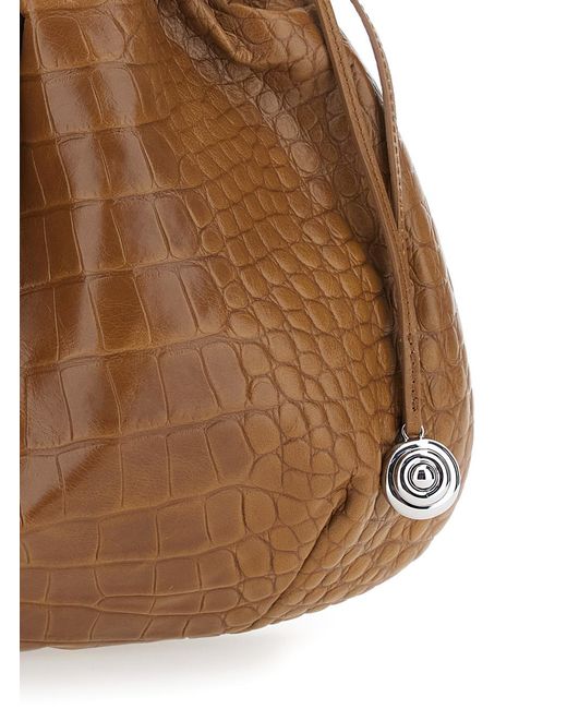 Liffner Brown Leather Clutch Calf Bags
