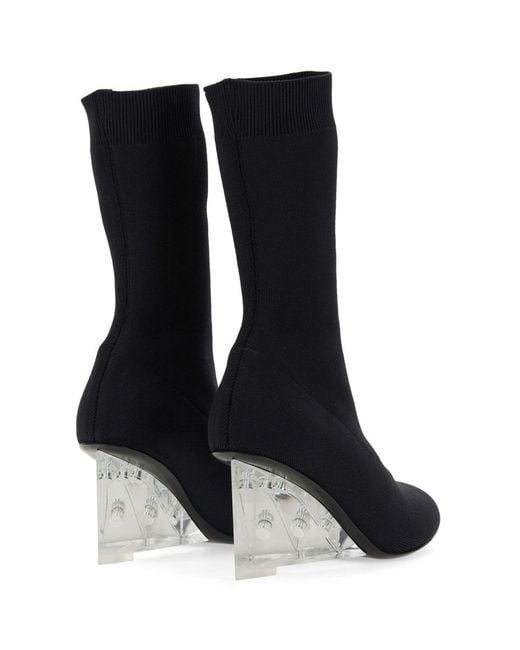 McQueen Black Shard Boot With Plexiglass Heel