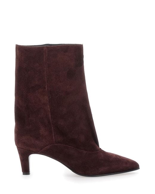 Strategia Brown Joelle Ankle Boots With Pointed Design And Low Heel