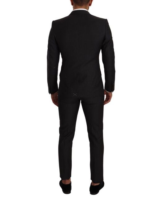 Dolce & Gabbana Black Elegant Wool Martini Suit for men