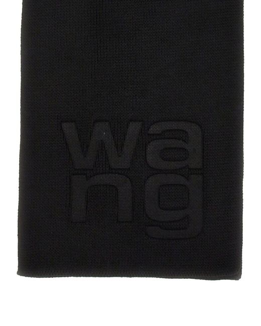 Alexander Wang Black T By Alexander Wang Scarf With Logo