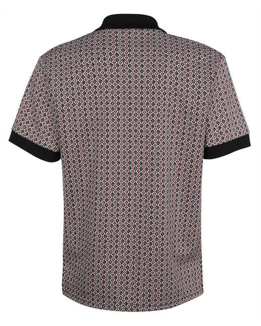 Gcds Gray Jacquard Knit Polo Shirt for men