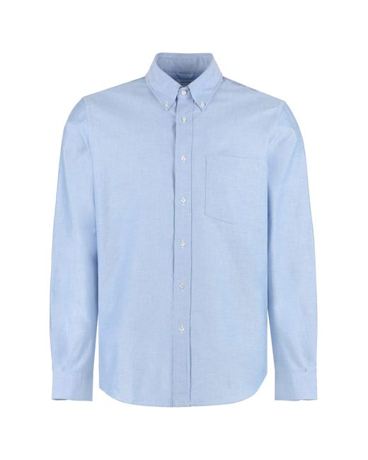 Aspesi Blue Cotton Poplin Shirt for men