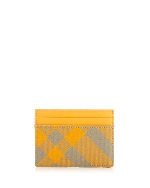 Burberry Orange Wool And Leather Card Holder for men