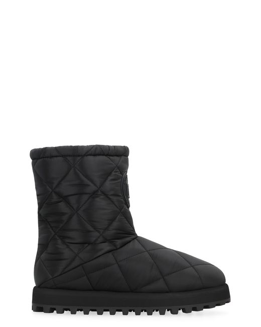 Dolce & Gabbana Black Quilted Nylon Winter Boots Polyamide for men