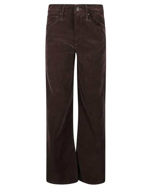 Mother Brown The Ditcher Roller Zip Sneak Jeans