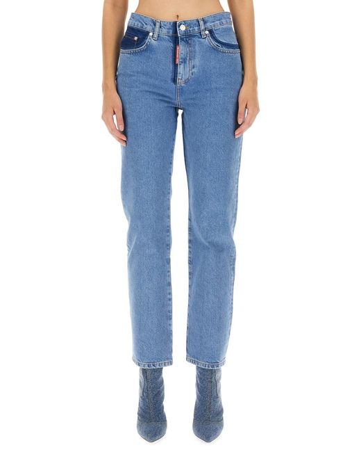 Moschino Blue Five Pocket Jeans Cotton