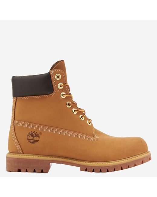 Timberland Brown Premium 6-Inch Leather Boots With Logo for men