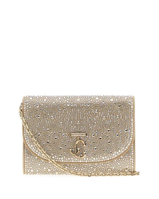 Jimmy Choo Gray Embellished Fabric Avn Clutch